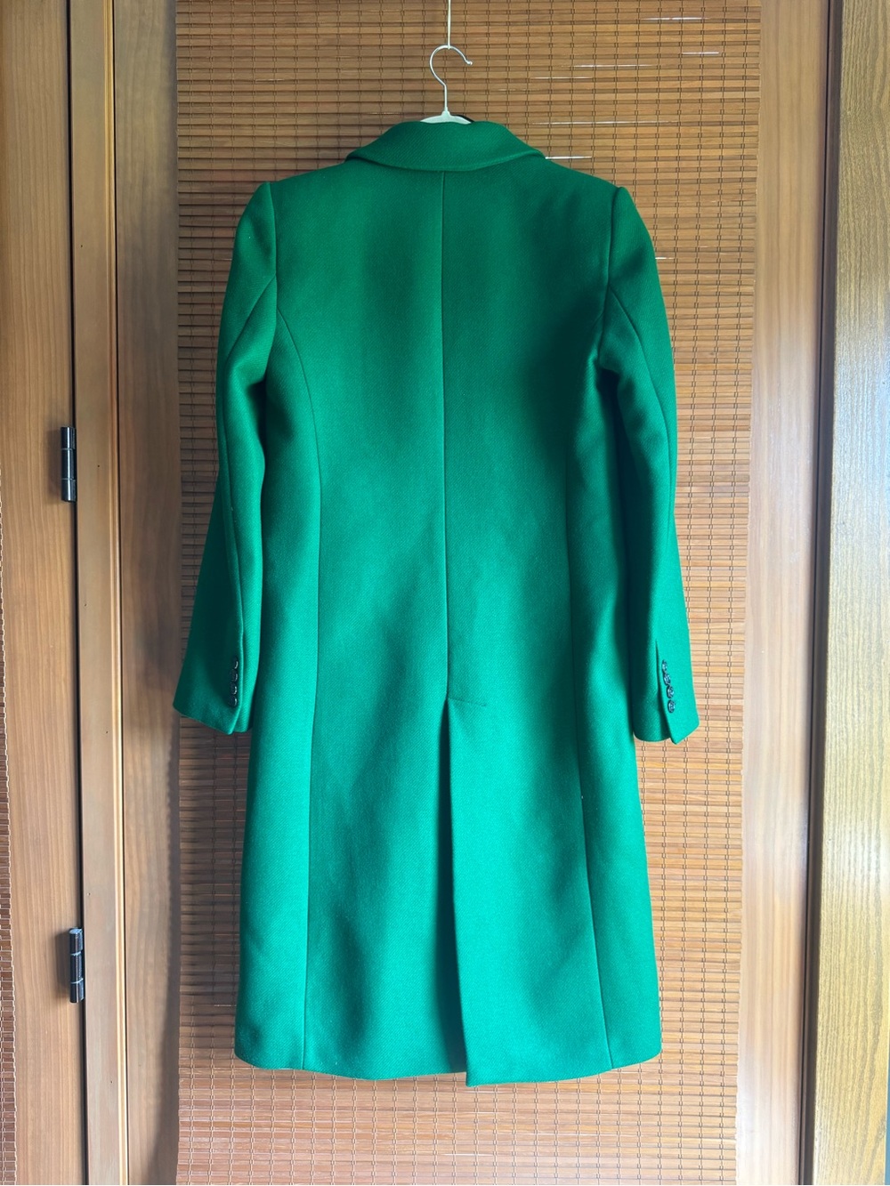 ZARA Women's Double-Breasted Kelly Green Manteco Wool Long Coat Size Small - Picture 4 of 11